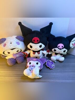 Sanrio Kuromi Plush Lot Hello Kitty Friends Spring Bouquet Panda 4pc